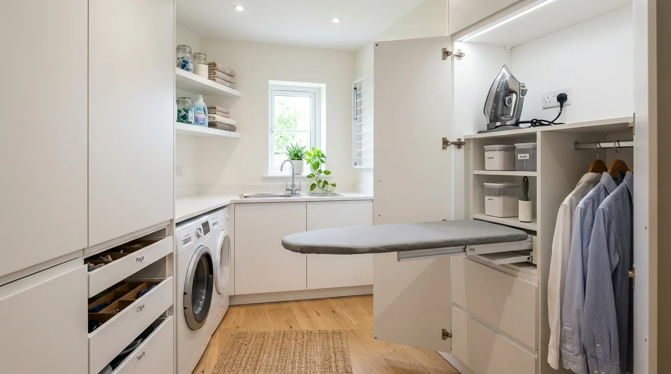 Use tile or durable flooring that still feels polished inspiration for a small laundry room.